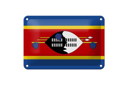 Blechschild Flagge Swasilands 18x12cm Flag of Eswatini Dekoration