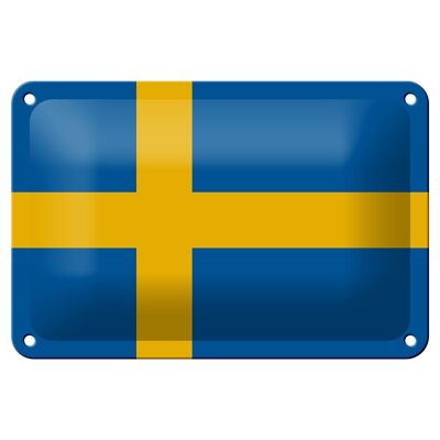 Targa in metallo Bandiera della Svezia 18x12 cm Decorazione bandiera della Svezia