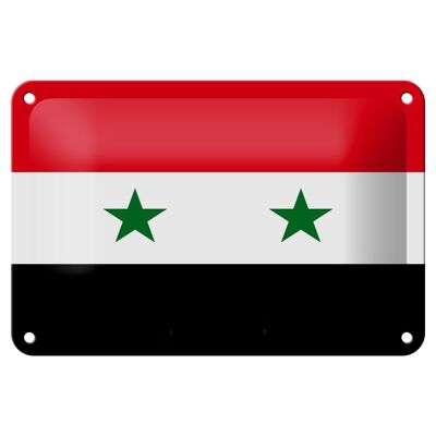 Cartel de hojalata Bandera de Siria, 18x12cm, decoración de la bandera de Siria
