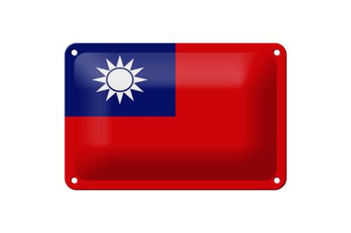 Blechschild Flagge China 18x12cm flag of Taiwan Dekoration