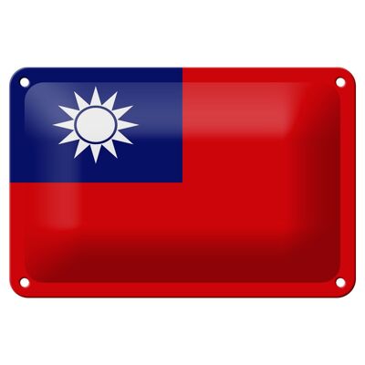Bandera de cartel de hojalata de China, decoración de bandera de Taiwán de 18x12cm