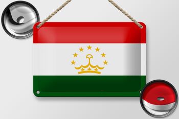 Drapeau en étain du tadjikistan, 18x12cm, décoration du drapeau du tadjikistan 2