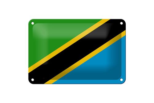 Blechschild Flagge Tansanias 18x12cm Flag of Tanzania Dekoration