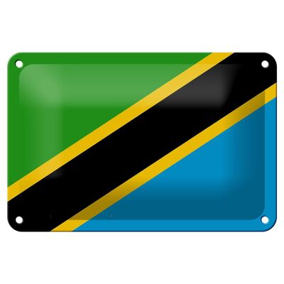 Targa in metallo Bandiera della Tanzania 18x12 cm Decorazione bandiera della Tanzania