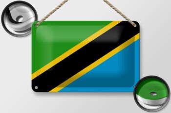 Signe en étain drapeau de la tanzanie, 18x12cm, décoration du drapeau de la tanzanie 2