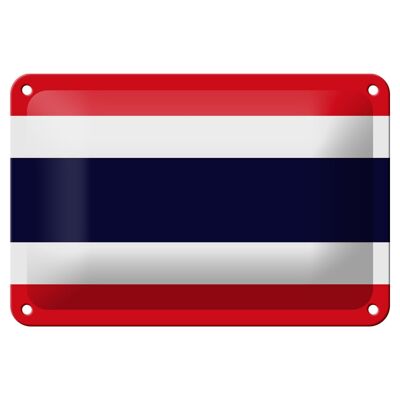 Targa in metallo Bandiera della Thailandia 18x12 cm Decorazione con bandiera della Thailandia