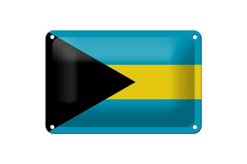 Blechschild Flagge Bahamas 18x12cm Flag of the Bahamas Dekoration