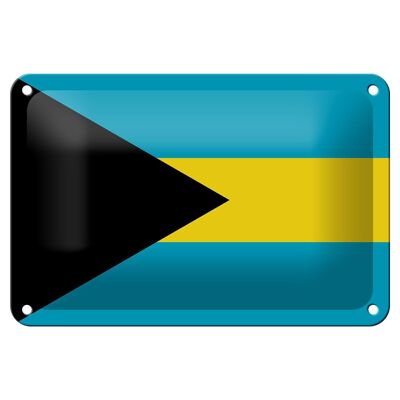 Blechschild Flagge Bahamas 18x12cm Flag of the Bahamas Dekoration