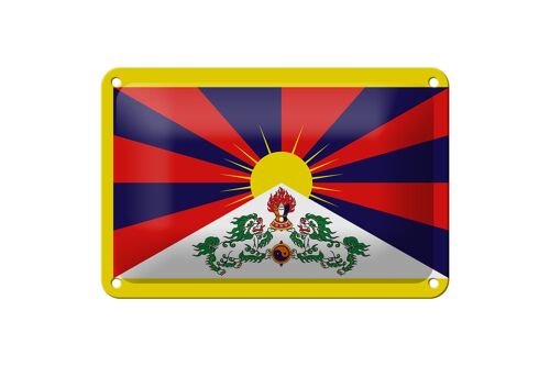 Blechschild Flagge Tibets 18x12cm Flag of Tibet Dekoration