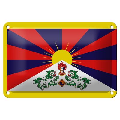 Targa in metallo Bandiera del Tibet 18x12 cm Decorazione bandiera del Tibet