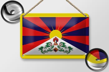 Drapeau du Tibet en étain, 18x12cm, décoration du drapeau du Tibet 2