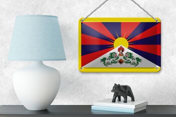 Drapeau du Tibet en étain, 18x12cm, décoration du drapeau du Tibet 4