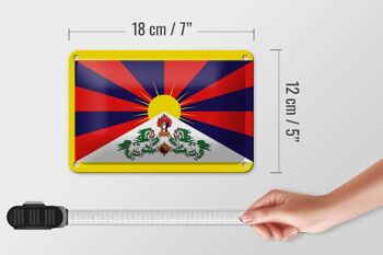 Drapeau du Tibet en étain, 18x12cm, décoration du drapeau du Tibet 5