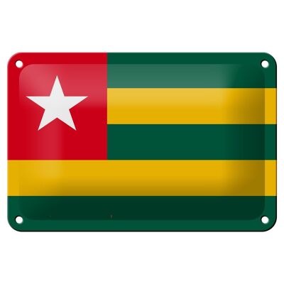 Cartel de chapa Bandera de Togo 18x12cm Bandera de Togo Decoración