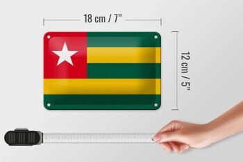 Signe en étain drapeau du togo 18x12cm, décoration du drapeau du togo 5