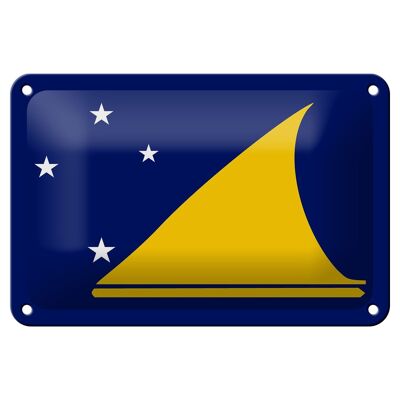 Signe en étain drapeau des Tokélaou, 18x12cm, décoration du drapeau des Tokélaou