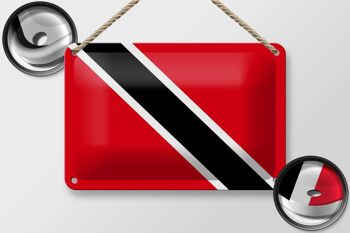 Drapeau de trinité-et-Tobago en étain, 18x12cm, décoration Falg 2