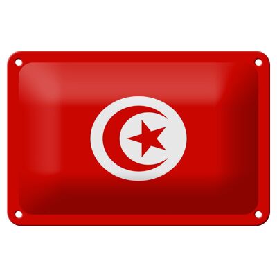 Targa in metallo Bandiera della Tunisia 18x12 cm Decorazione bandiera della Tunisia