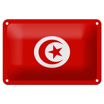 Blechschild Flagge Tunesiens 18x12cm Flag of Tunisia Dekoration