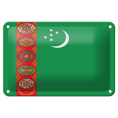 Targa in metallo Bandiera del Turkmenistan 18x12 cm Decorazione bandiera Turkmenistan