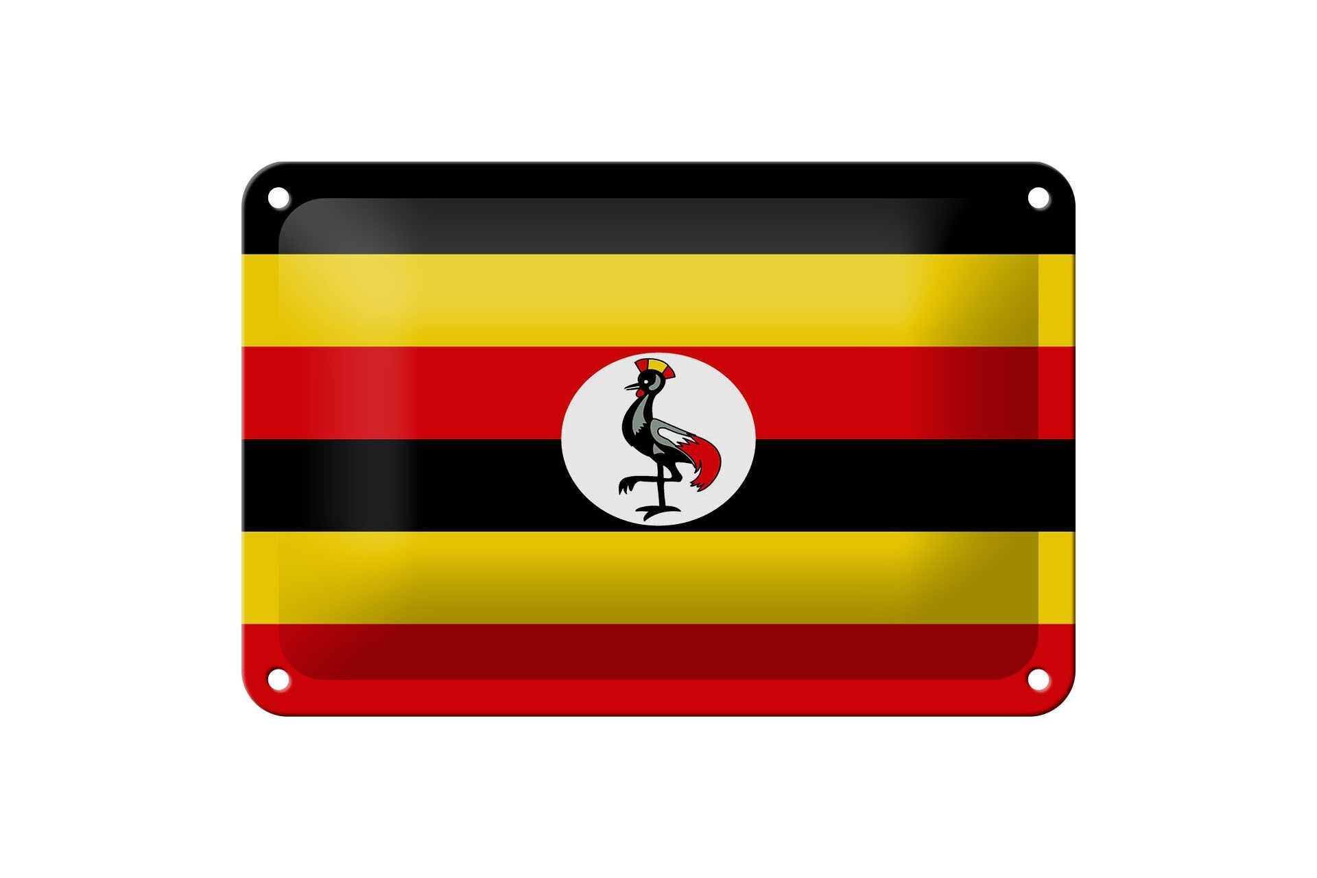 Blechschild Flagge Ugandas 18x12cmFlag of Uganda Dekoration