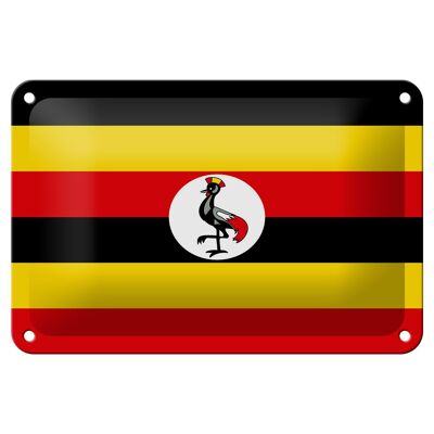 Cartel de chapa con bandera de Uganda, 18x12cm, decoración de bandera de Uganda