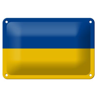 Targa in metallo bandiera Ucraina 18x12 cm bandiera dell'Ucraina decorazione