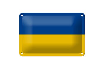 Drapeau en étain de l'Ukraine, 18x12cm, décoration du drapeau de l'ukraine 1