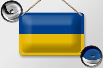 Drapeau en étain de l'Ukraine, 18x12cm, décoration du drapeau de l'ukraine 2