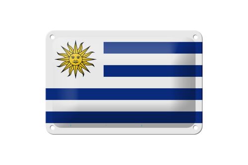 Blechschild Flagge Uruguays 18x12cm Flag of Uruguay Dekoration