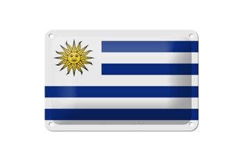 Signe en étain drapeau de l'uruguay, 18x12cm, décoration du drapeau de l'uruguay 1