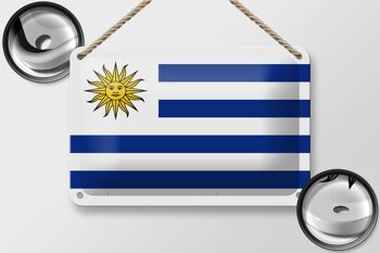 Signe en étain drapeau de l'uruguay, 18x12cm, décoration du drapeau de l'uruguay 2