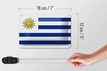 Signe en étain drapeau de l'uruguay, 18x12cm, décoration du drapeau de l'uruguay 5