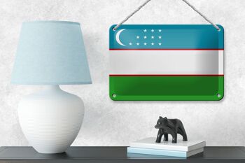 Signe en étain drapeau de l'ouzbékistan, 18x12cm, décoration du drapeau de l'ouzbékistan 4