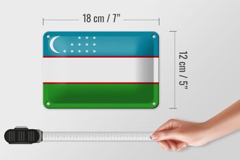 Signe en étain drapeau de l'ouzbékistan, 18x12cm, décoration du drapeau de l'ouzbékistan 5