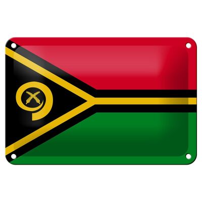 Cartel de hojalata Bandera de Vanuatu 18x12cm Bandera de Vanuatu Decoración