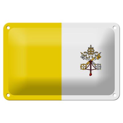 Blechschild Flagge Vatikanstadt 18x12cm Flag Vatican City Dekoration
