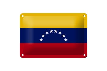 Signe en étain drapeau du Venezuela 18x12cm, décoration du drapeau du Venezuela 1
