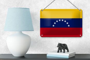Signe en étain drapeau du Venezuela 18x12cm, décoration du drapeau du Venezuela 4