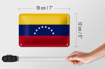Signe en étain drapeau du Venezuela 18x12cm, décoration du drapeau du Venezuela 5