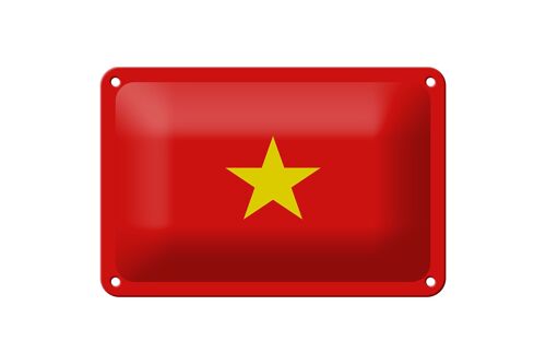 Blechschild Flagge Vietnams 18x12cm Flag of Vietnam Dekoration