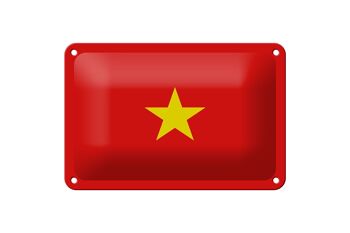 Signe en étain drapeau du Vietnam 18x12cm, décoration du drapeau du Vietnam 1