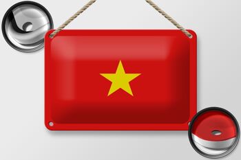 Signe en étain drapeau du Vietnam 18x12cm, décoration du drapeau du Vietnam 2