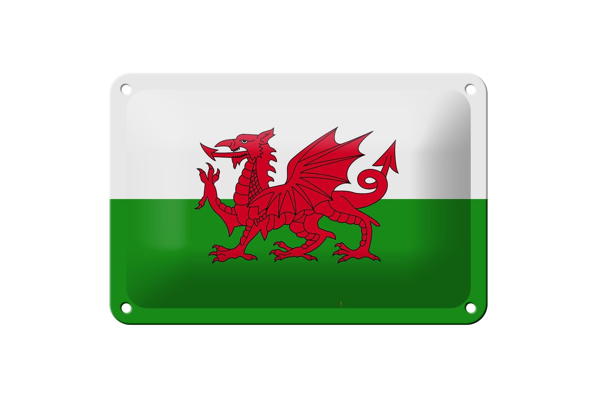 Metal sign Flag Wales 18x12cm Flag of Wales Decoration