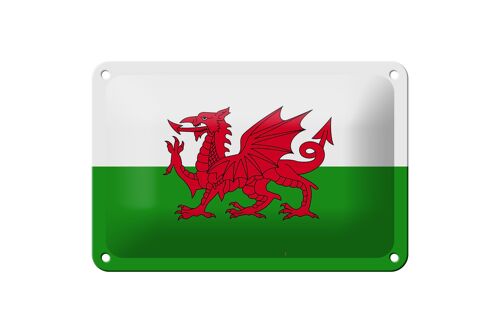 Blechschild Flagge Wales 18x12cm Flag of Wales Dekoration