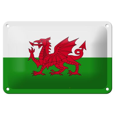 Cartel de hojalata Bandera de Gales, 18x12cm, decoración de la bandera de Gales