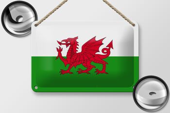 Signe en étain drapeau du pays de Galles 18x12cm, décoration du drapeau du pays de Galles 2