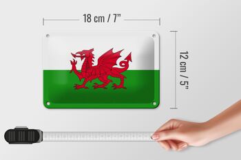 Signe en étain drapeau du pays de Galles 18x12cm, décoration du drapeau du pays de Galles 5