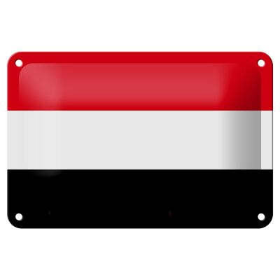 Targa in metallo Bandiera Yemen 18x12 cm Decorazione bandiera dello Yemen