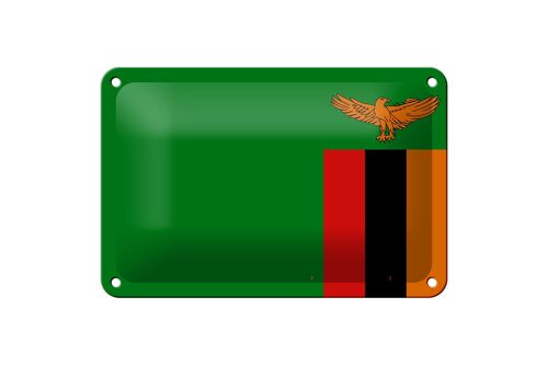 Blechschild Flagge Sambias 18x12cm Flag of Zambia Dekoration